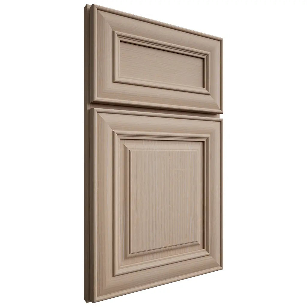 Shiloh Cabinetry Full Overlay Kendall White Oak Quarter Sawn Straw Door