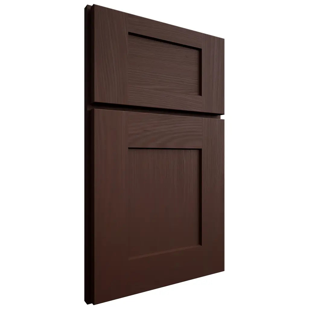 Shiloh Cabinetry Full Overlay Lancaster Alder Plain Cut Umber Door