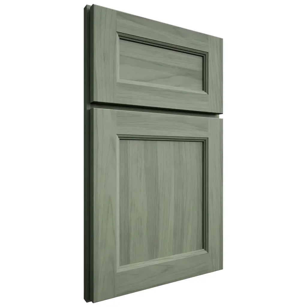 Shiloh Cabinetry Full Overlay Lancaster Hickory Plain Cut Moss Door
