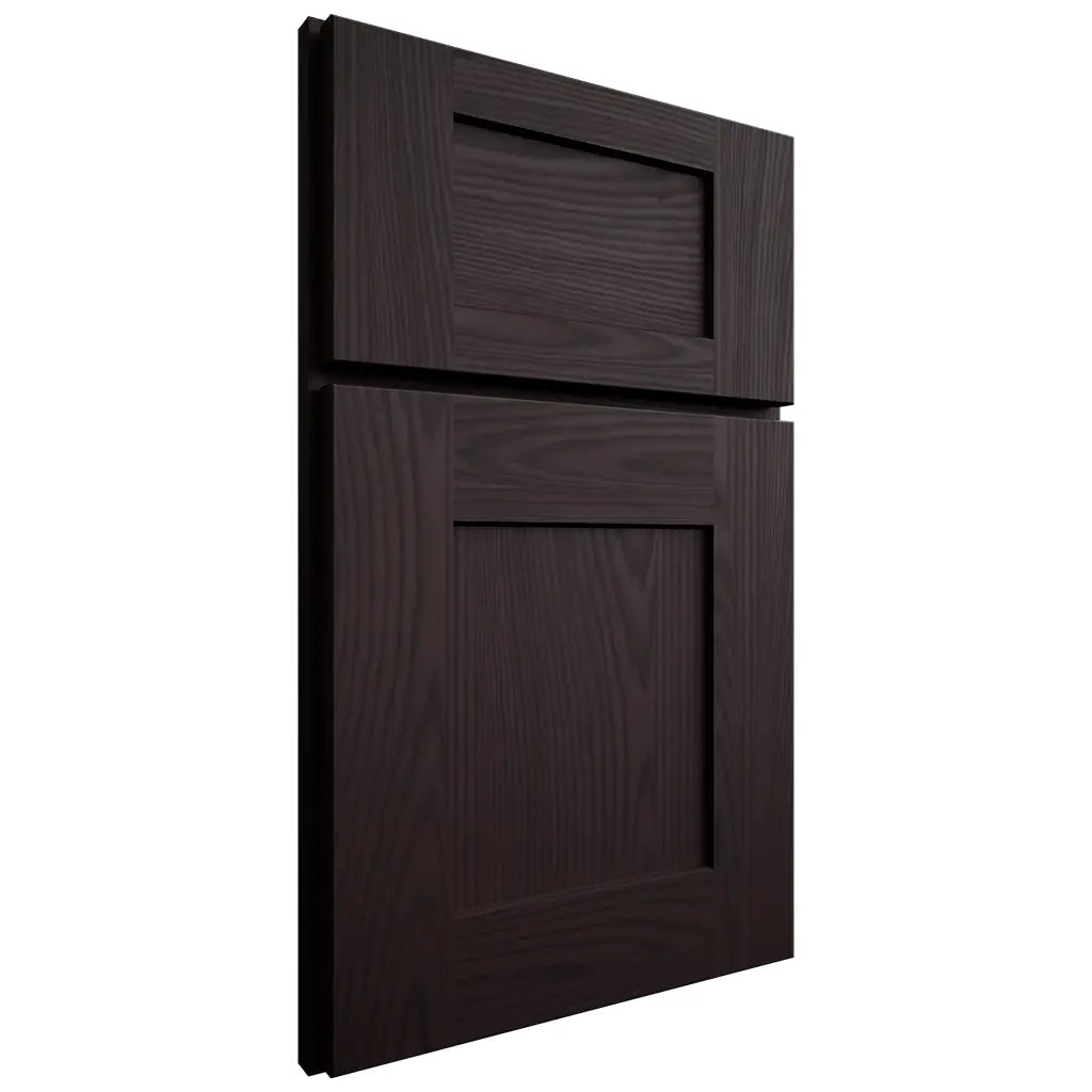 Shiloh Cabinetry Full Overlay Lancaster Red Oak Plain Cut Espresso Door