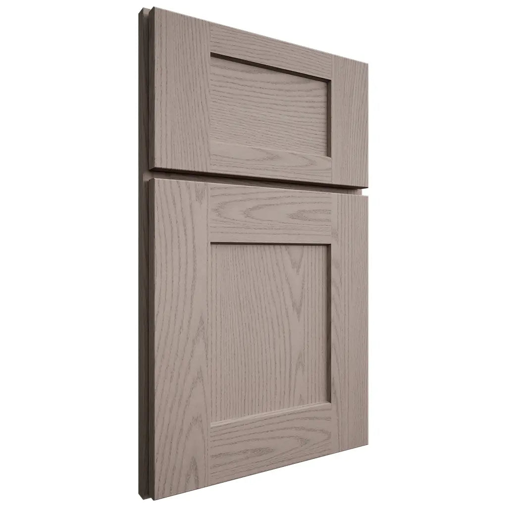 Shiloh Cabinetry Full Overlay Lancaster Red Oak Plain Cut Sterling Door
