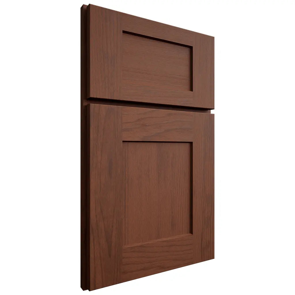 Shiloh Cabinetry Full Overlay Lancaster Walnut Plain Cut Rye Door