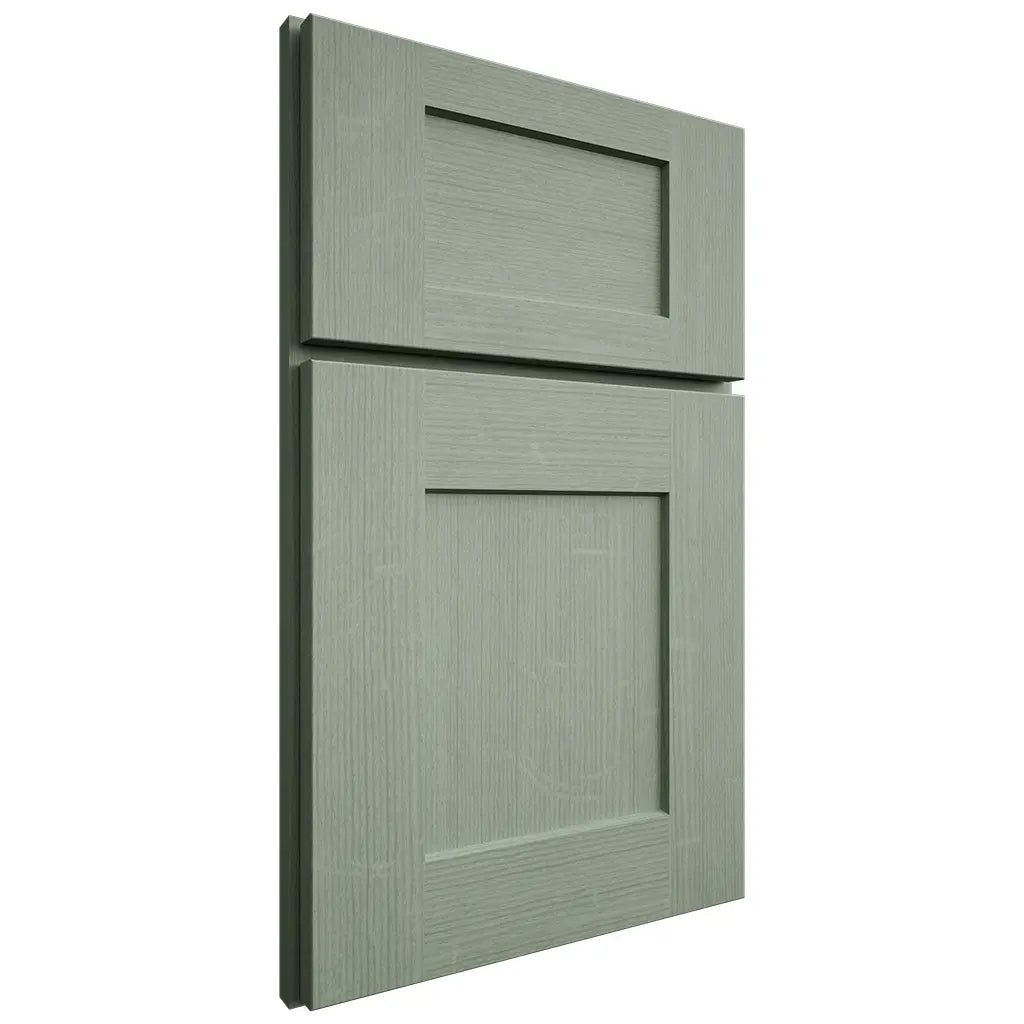 Shiloh Cabinetry Full Overlay Lancaster White Oak Quarter Sawn Moss Door