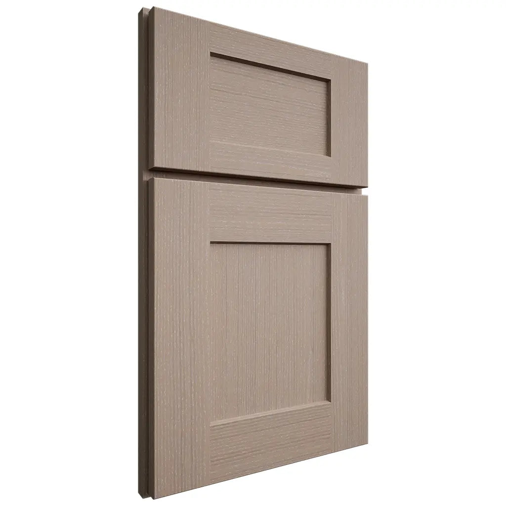Shiloh Cabinetry Full Overlay Lancaster White Oak Quarter Sawn Whitewash Door