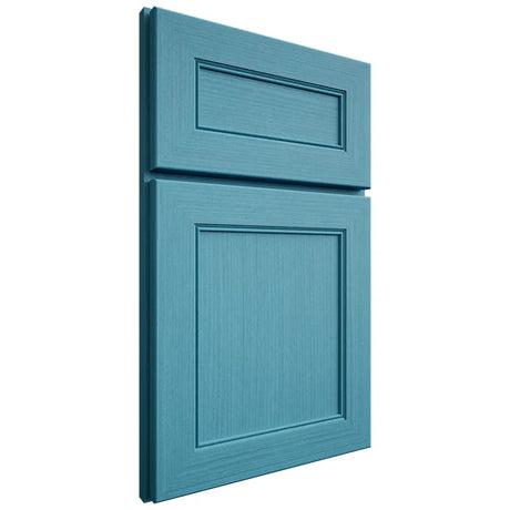 Shiloh Cabinetry Full Overlay Landes White Oak Rift Cut Aqua Door