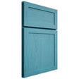 Shiloh Cabinetry Full Overlay Malibu Alder Plain Cut Aqua Door