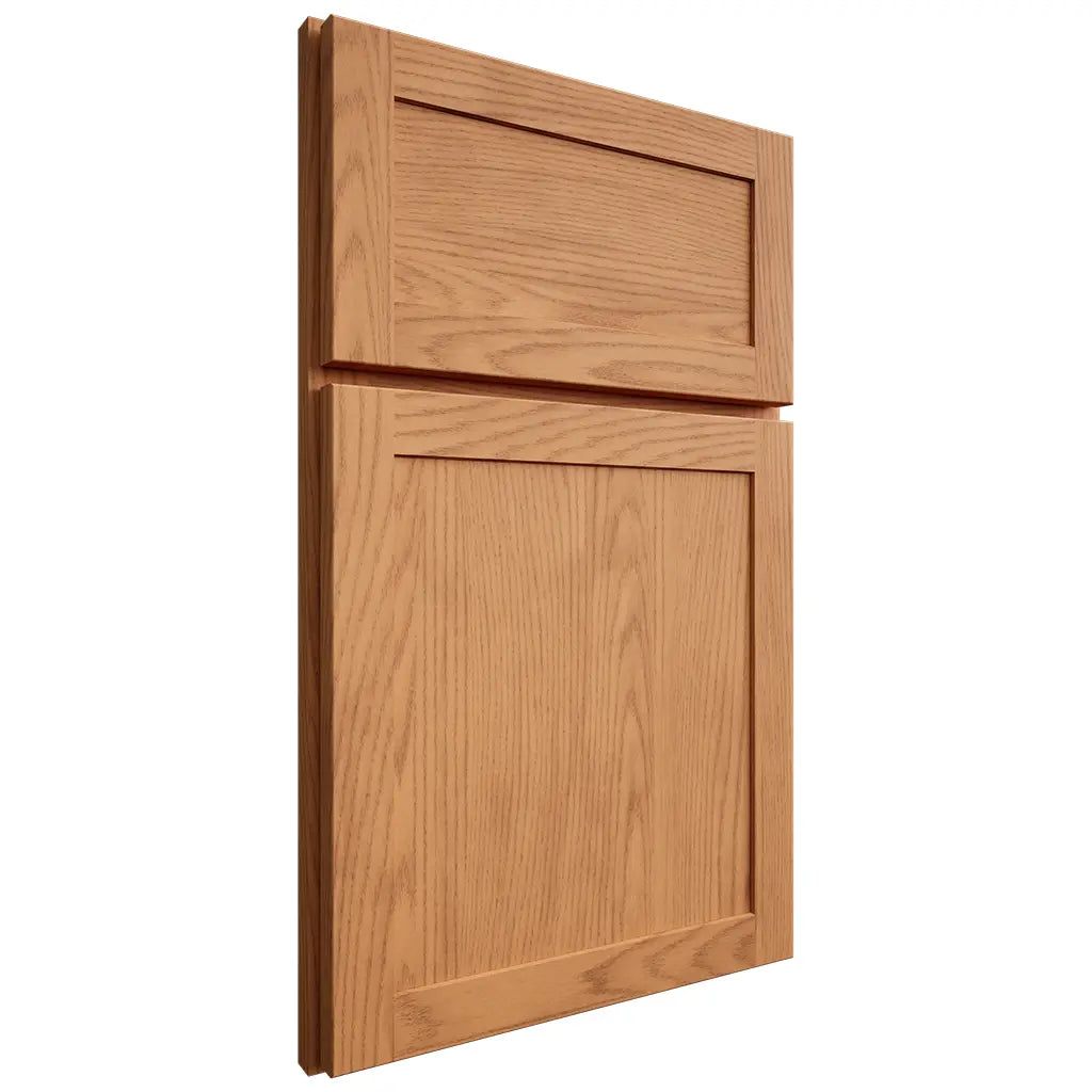 Shiloh Cabinetry Full Overlay Malibu Red Oak Plain Cut Medium Door