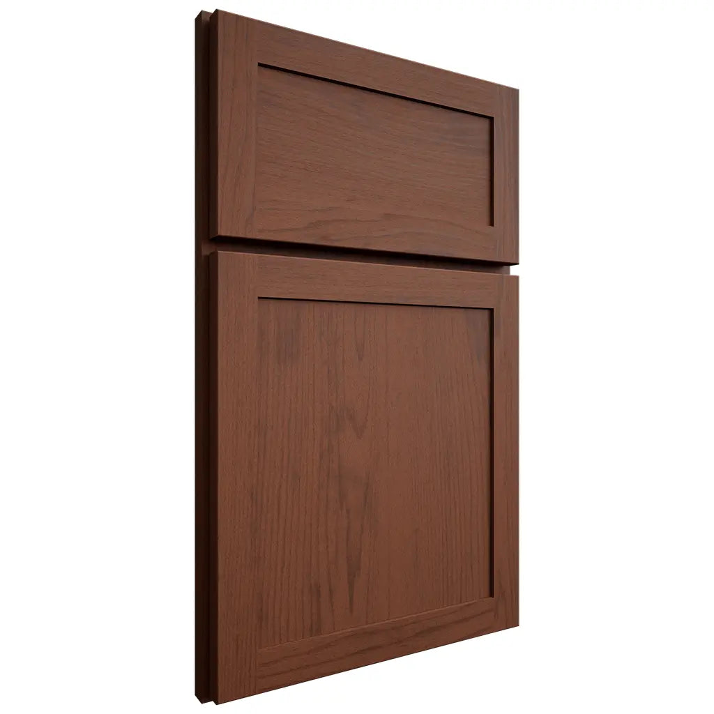 Shiloh Cabinetry Full Overlay Malibu Walnut Plain Cut Rye Door