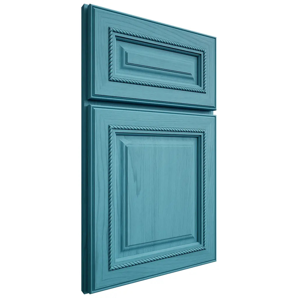 Shiloh Cabinetry Full Overlay Manchester Alder Plain Cut Aqua Door