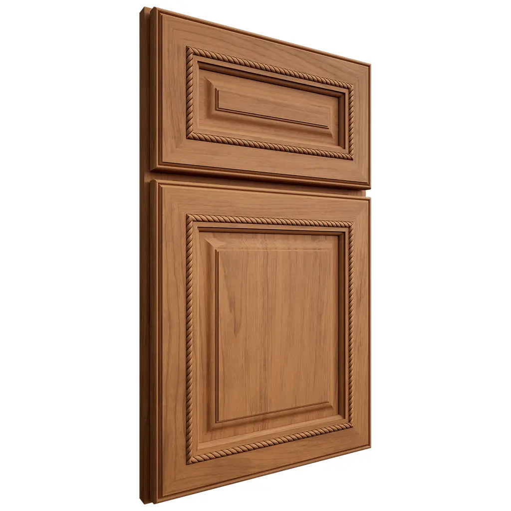 Shiloh Cabinetry Full Overlay Manchester Alder Plain Cut Caramel Door