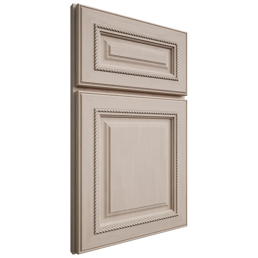 Shiloh Cabinetry Full Overlay Manchester Alder Plain Cut White Sands Door