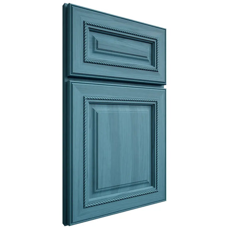 Shiloh Cabinetry Full Overlay Manchester Hickory Plain Cut Aqua Door
