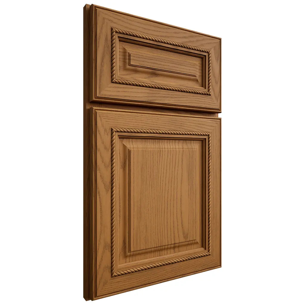 Shiloh Cabinetry Full Overlay Manchester Red Oak Plain Cut Autumn Door