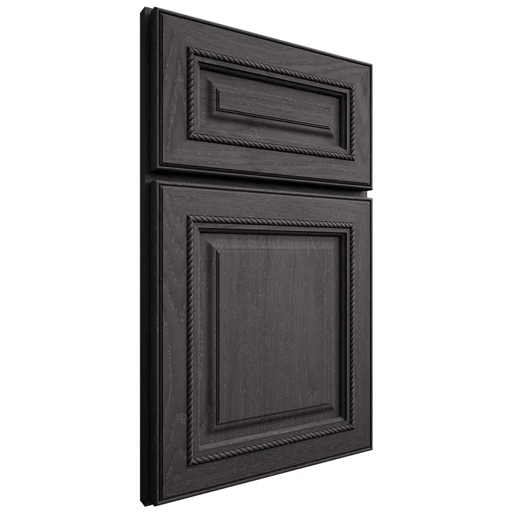 Shiloh Cabinetry Full Overlay Manchester Red Oak Plain Cut Harbor Door