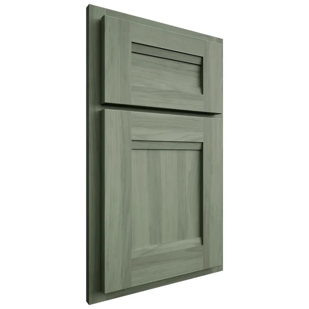 Shiloh Cabinetry Full Overlay Montgomery Hickory Plain Cut Moss Door