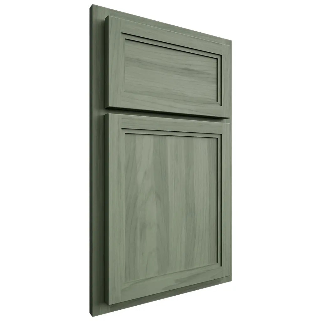 Shiloh Cabinetry Full Overlay Napa Horizontal Hickory Plain Cut Moss Door