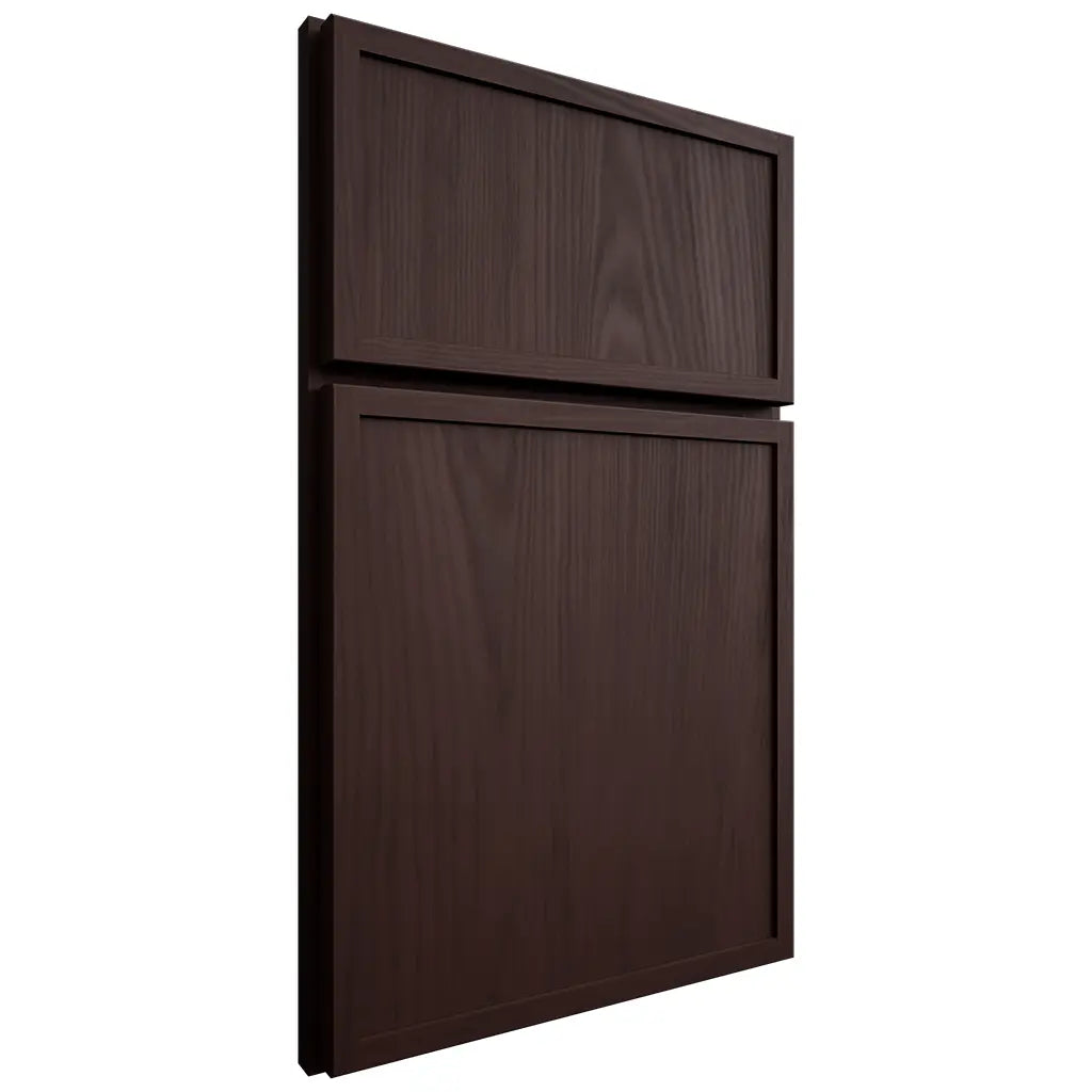 Shiloh Cabinetry Full Overlay Napa Vertical Alder Plain Cut Bistre Door