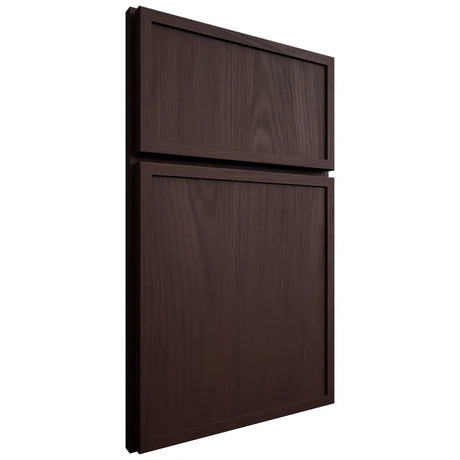 Shiloh Cabinetry Full Overlay Napa Vertical Alder Plain Cut Bistre Door