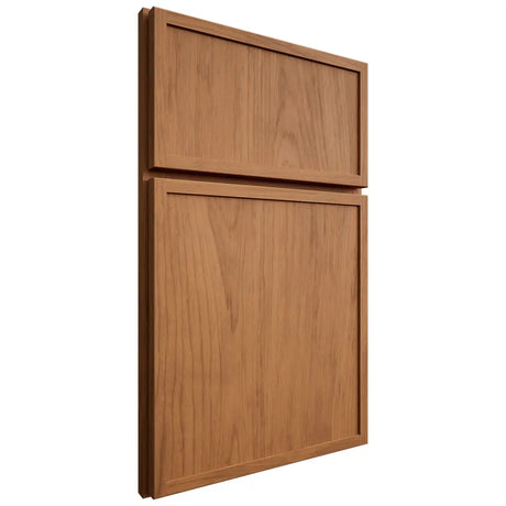 Shiloh Cabinetry Full Overlay Napa Vertical Alder Plain Cut Caramel Door