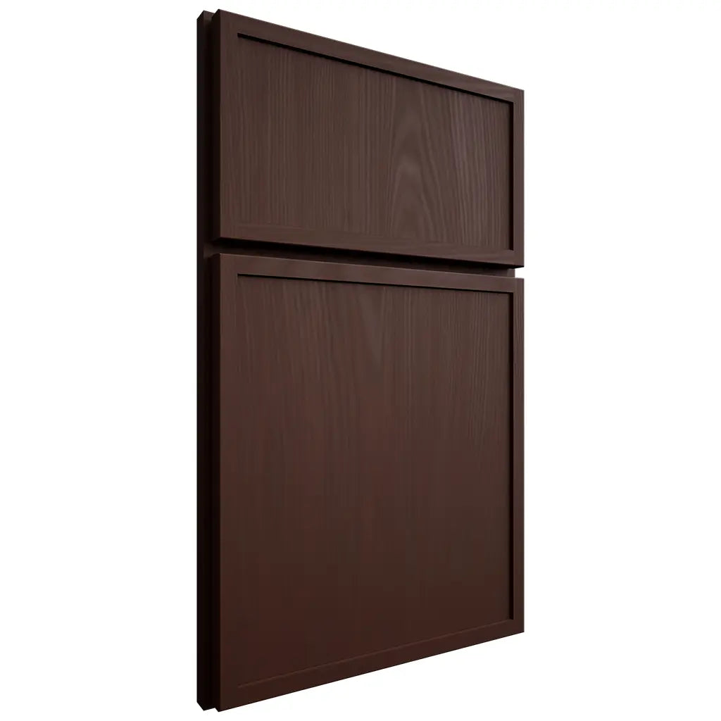 Shiloh Cabinetry Full Overlay Napa Vertical Alder Plain Cut Umber Door