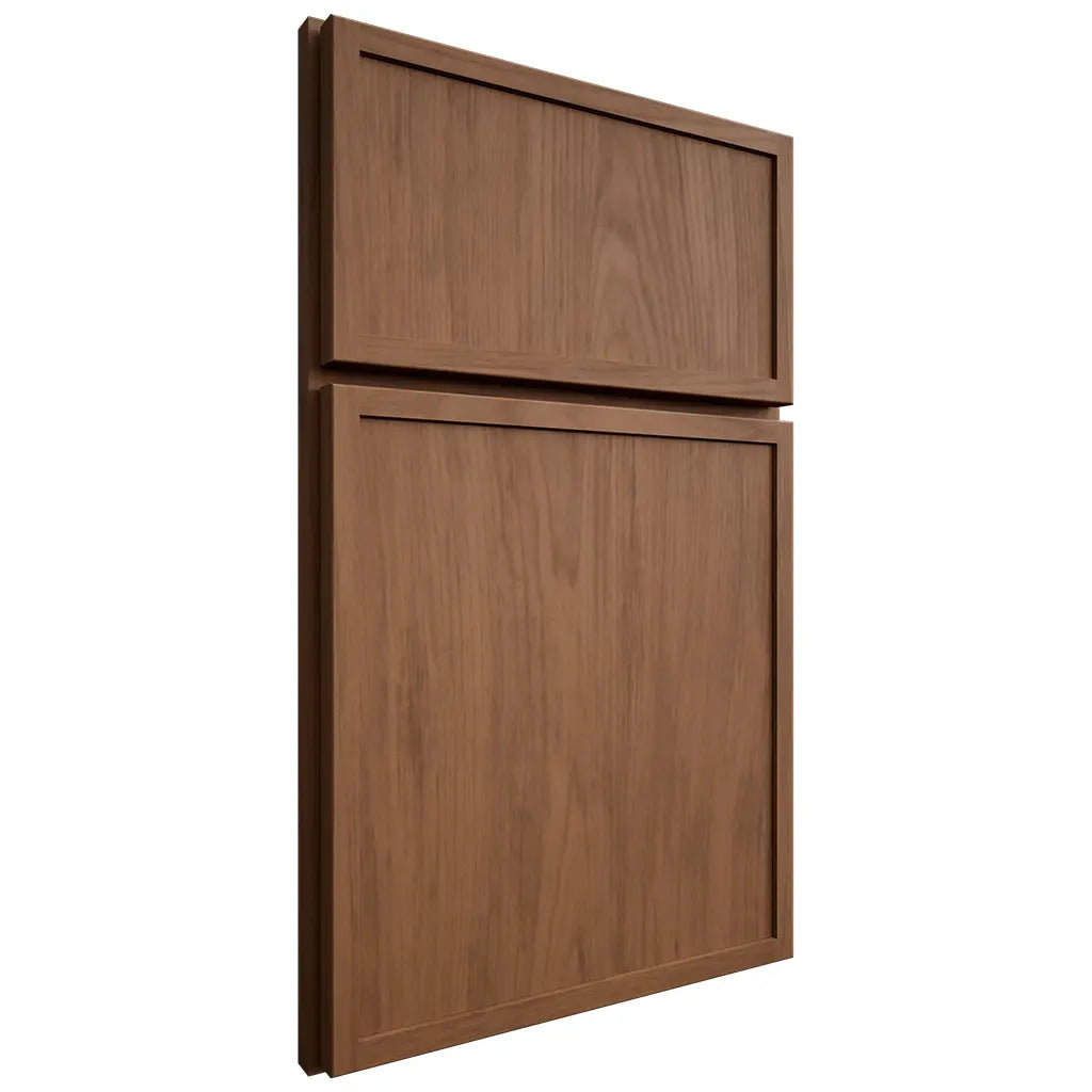 Shiloh Cabinetry Full Overlay Napa Vertical Alder Plain Cut Walnut Door