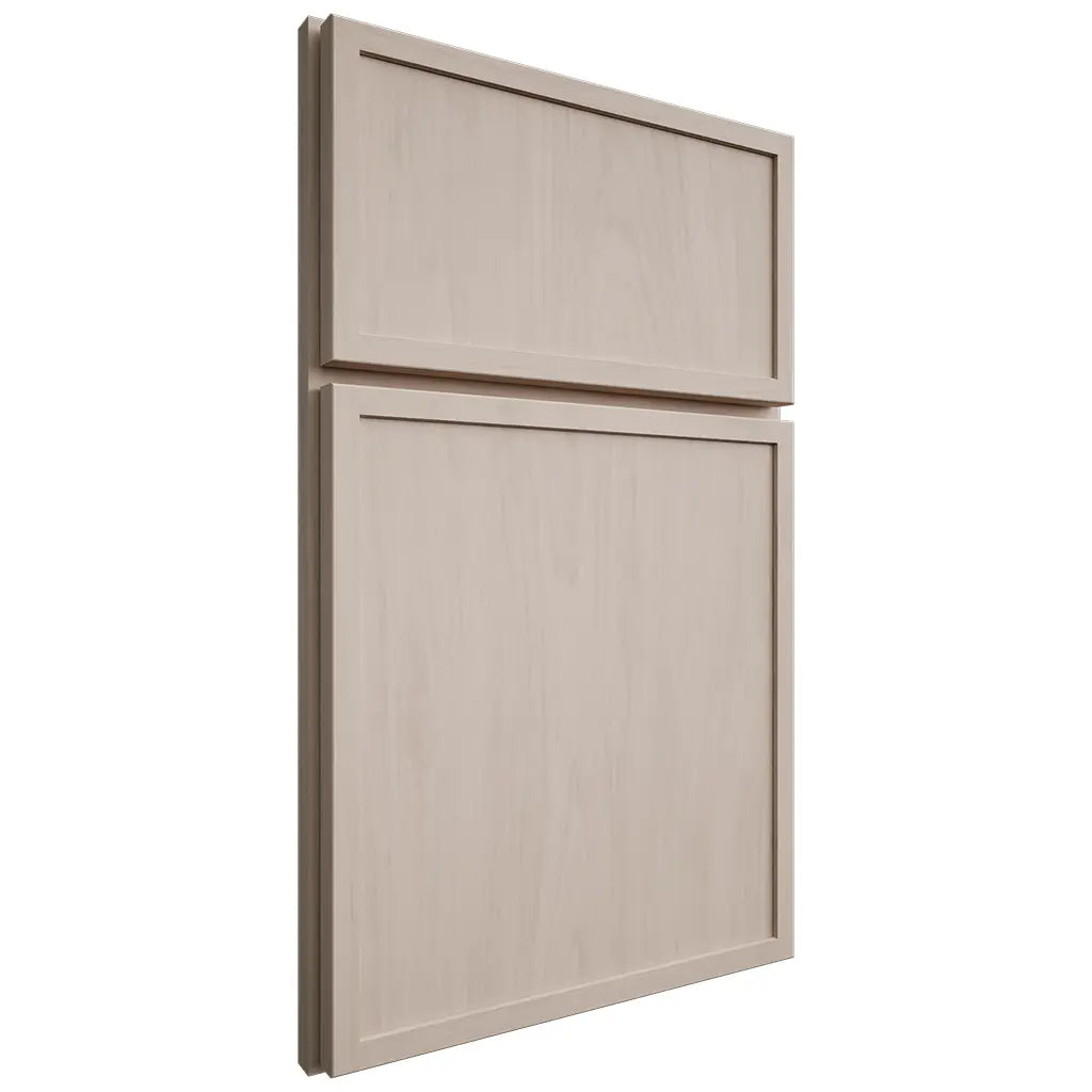 Shiloh Cabinetry Full Overlay Napa Vertical Alder Plain Cut White Sands Door