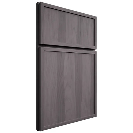 Shiloh Cabinetry Full Overlay Napa Vertical Hickory Plain Cut Cadet Door