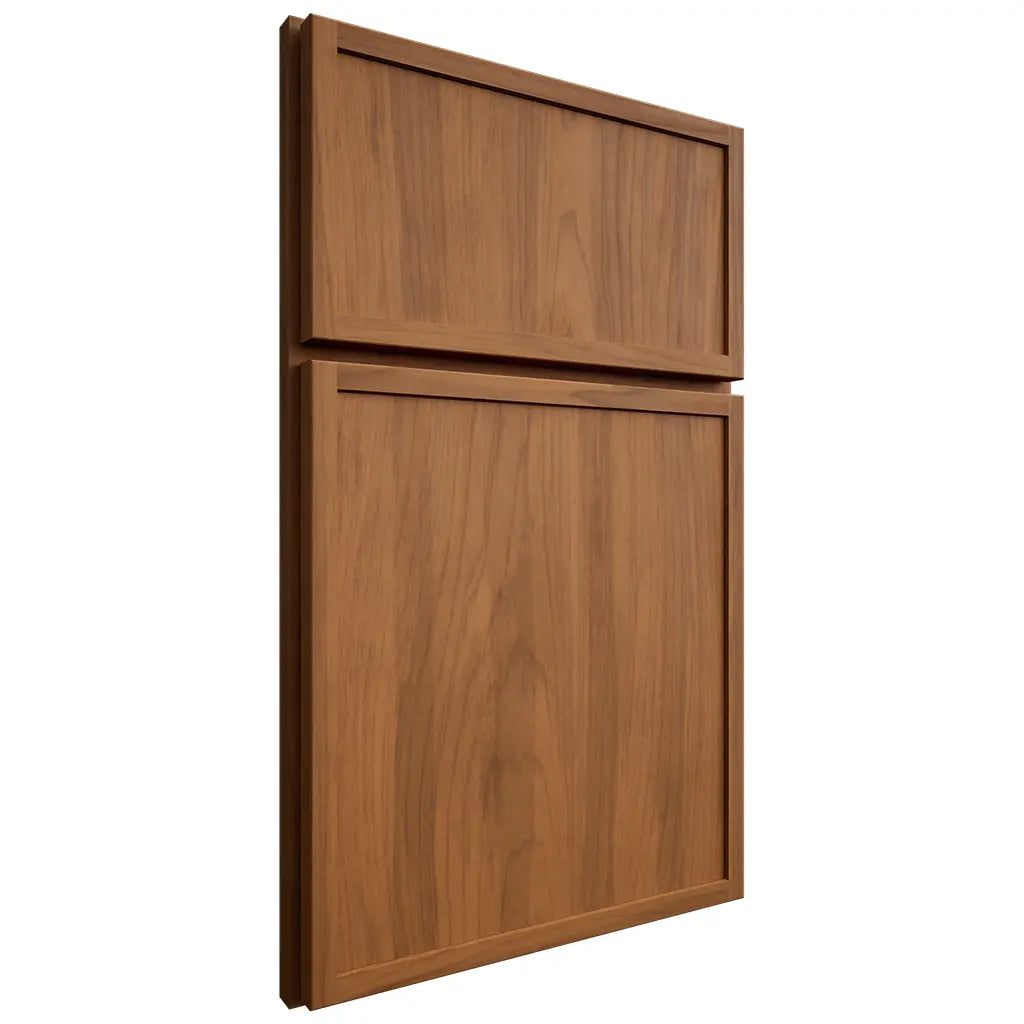 Shiloh Cabinetry Full Overlay Napa Vertical Hickory Plain Cut Chestnut Door
