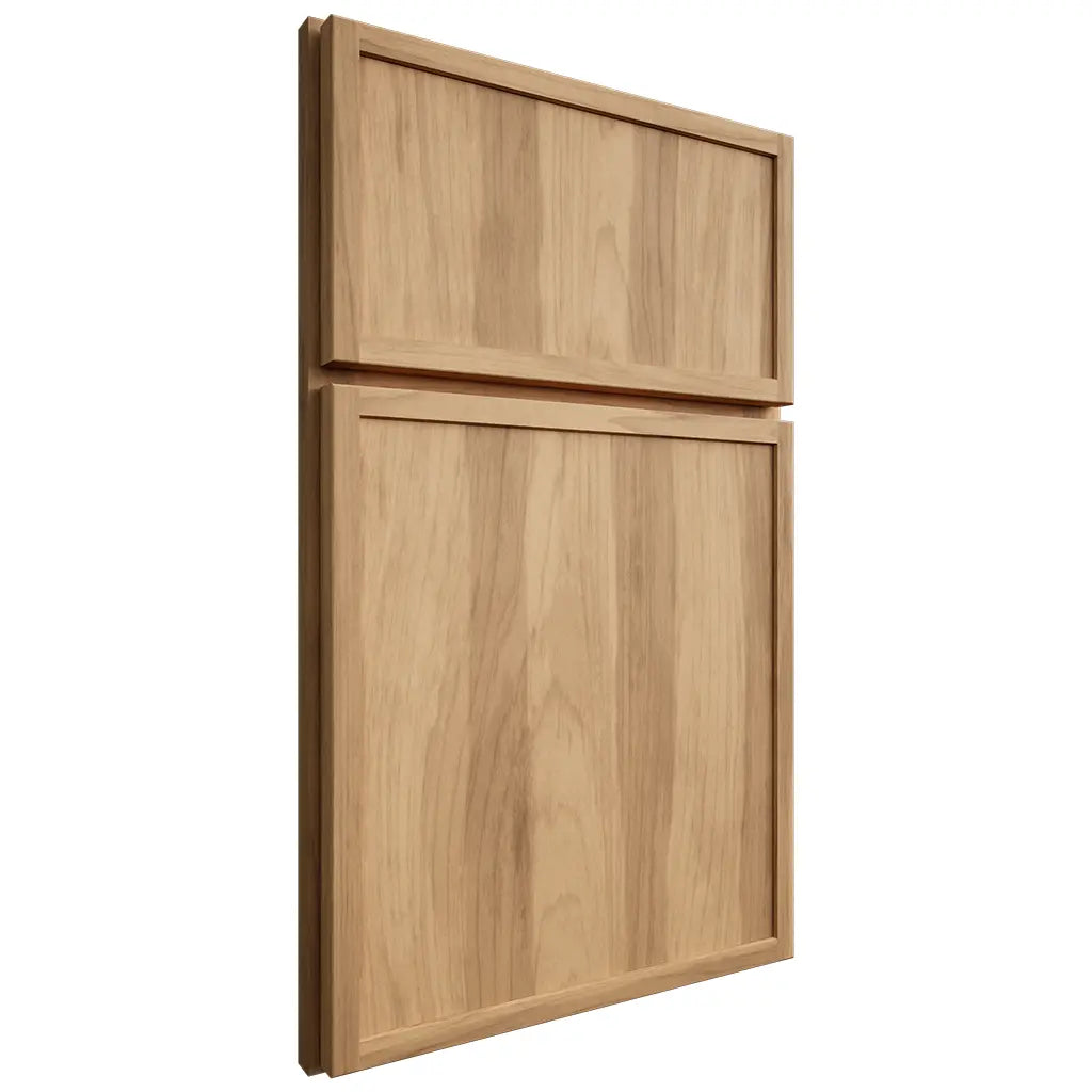 Shiloh Cabinetry Full Overlay Napa Vertical Hickory Plain Cut Natural Door