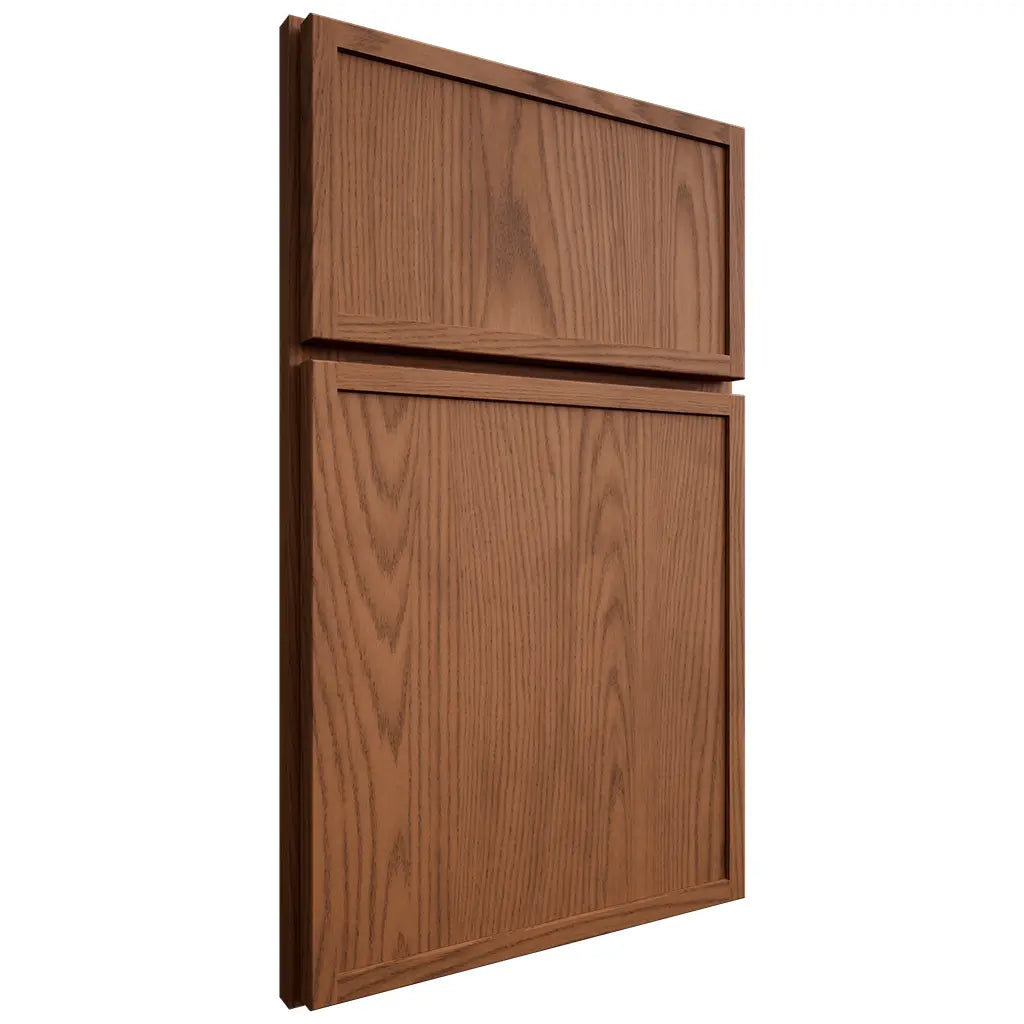 Shiloh Cabinetry Full Overlay Napa Vertical Red Oak Plain Cut Braun Door