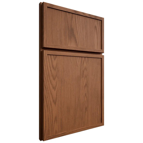 Shiloh Cabinetry Full Overlay Napa Vertical Red Oak Plain Cut Braun Door