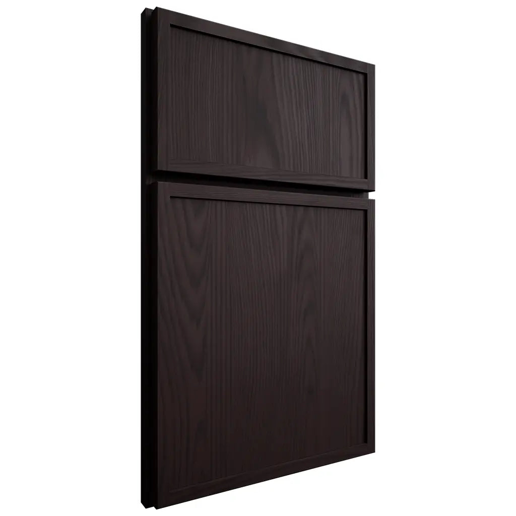 Shiloh Cabinetry Full Overlay Napa Vertical Red Oak Plain Cut Espresso Door