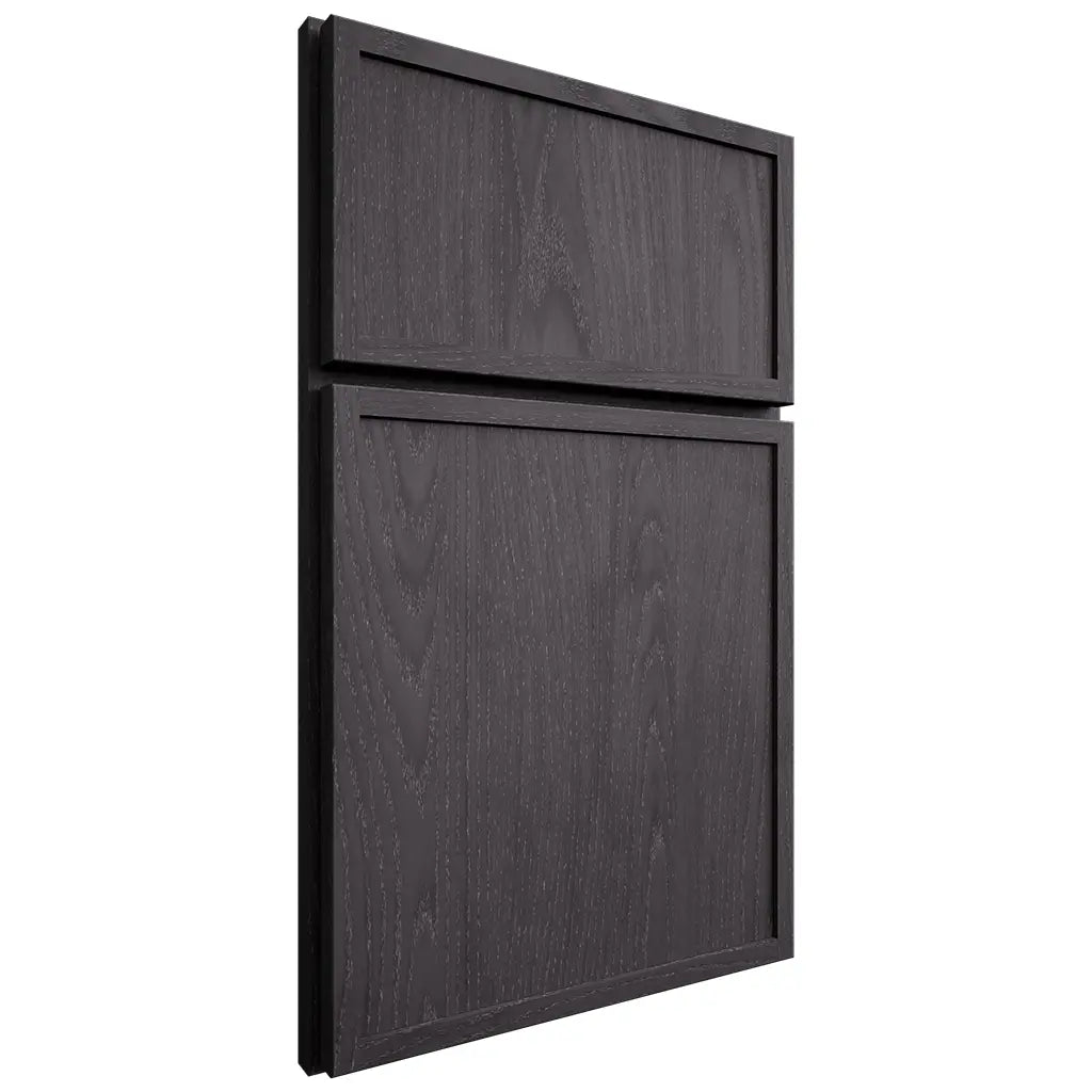 Shiloh Cabinetry Full Overlay Napa Vertical Red Oak Plain Cut Harbor Door