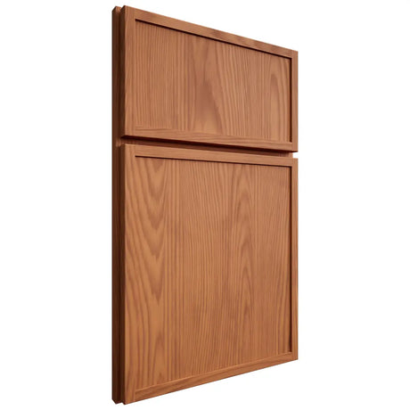 Shiloh Cabinetry Full Overlay Napa Vertical Red Oak Plain Cut Harvest Door