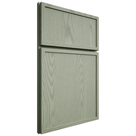 Shiloh Cabinetry Full Overlay Napa Vertical Red Oak Plain Cut Moss Door