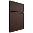 Shiloh Cabinetry Full Overlay Napa Vertical Walnut Plain Cut Bison Door