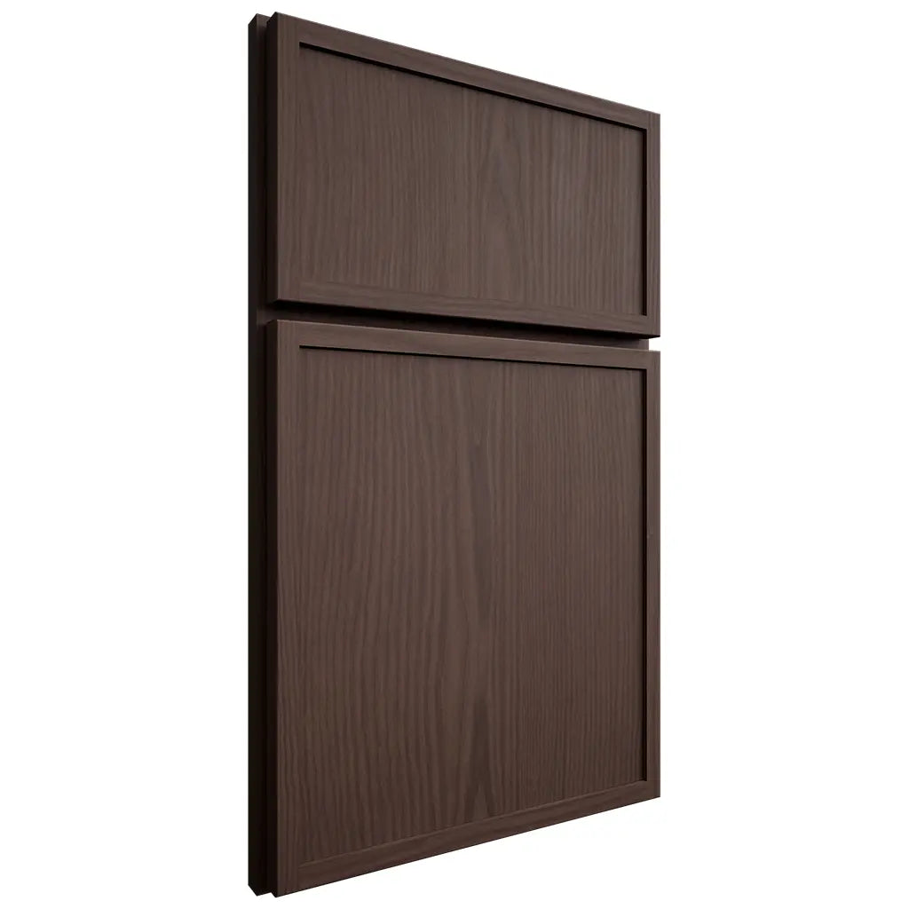 Shiloh Cabinetry Full Overlay Napa Vertical White Oak Plain Cut Dusk Door