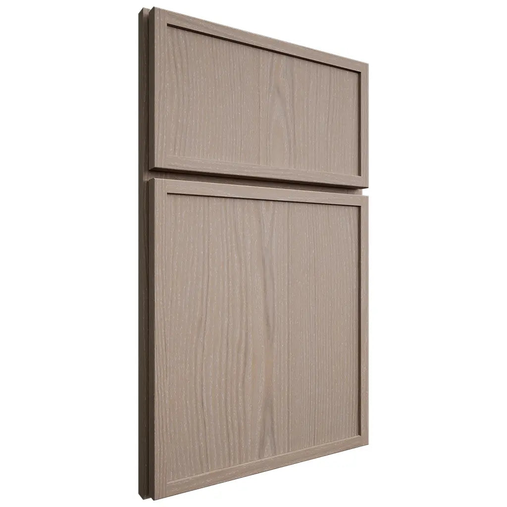 Shiloh Cabinetry Full Overlay Napa Vertical White Oak Plain Cut Whitewash Door