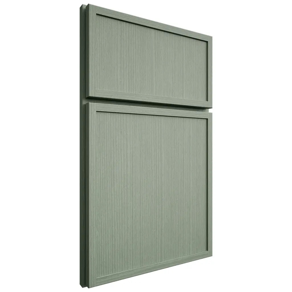 Shiloh Cabinetry Full Overlay Napa Vertical White Oak Rift Cut Moss Door