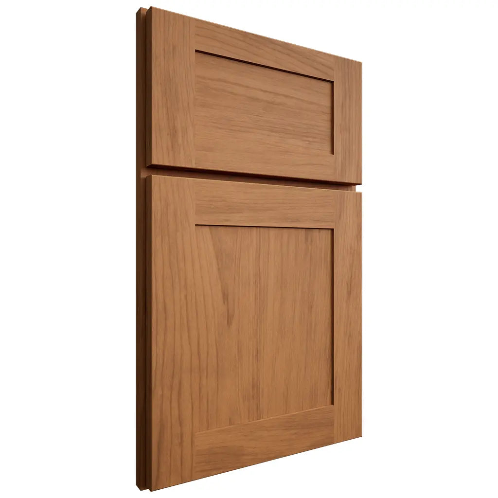 Shiloh Cabinetry Full Overlay New Haven Alder Plain Cut Caramel Door