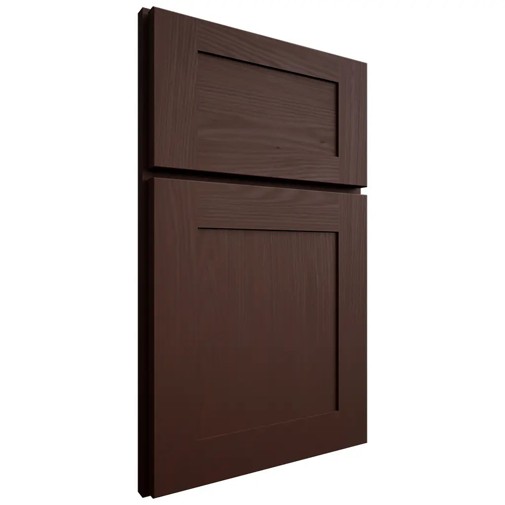 Shiloh Cabinetry Full Overlay New Haven Alder Plain Cut Umber Door
