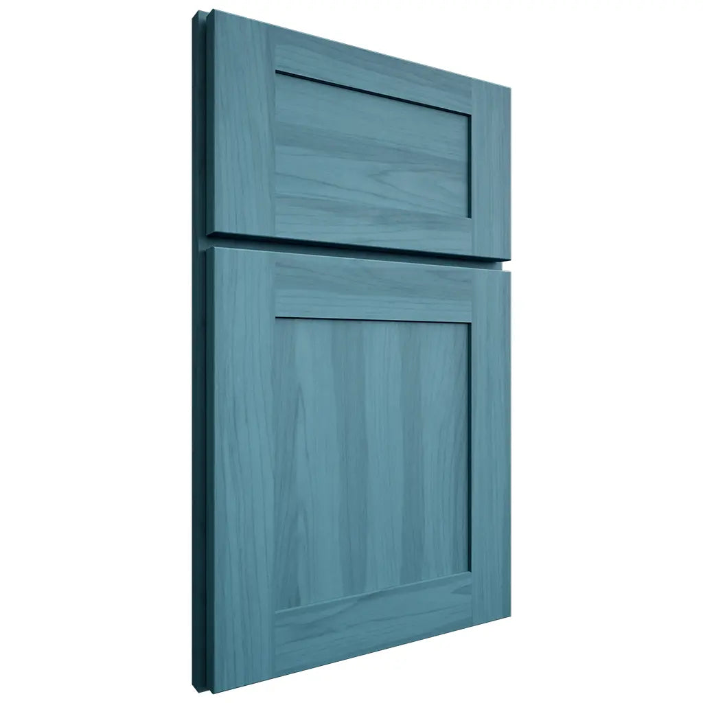 Shiloh Cabinetry Full Overlay New Haven Hickory Plain Cut Aqua Door