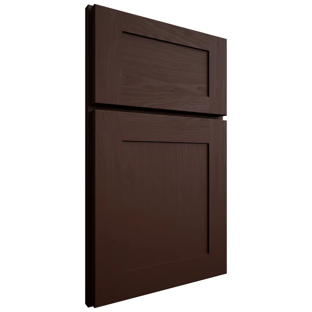 Shiloh Cabinetry Full Overlay New Haven Maple Plain Cut Cocoa Door