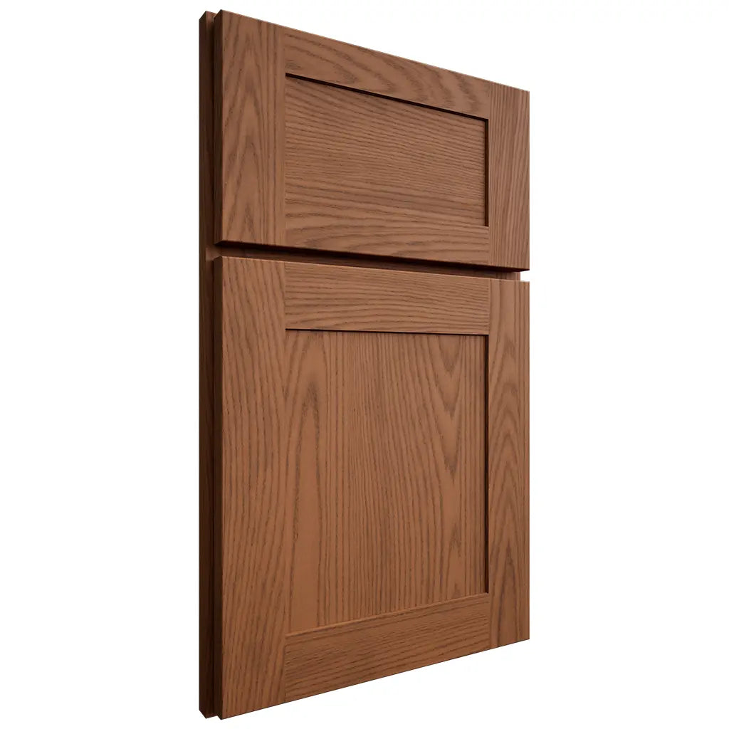 Shiloh Cabinetry Full Overlay New Haven Red Oak Plain Cut Braun Door