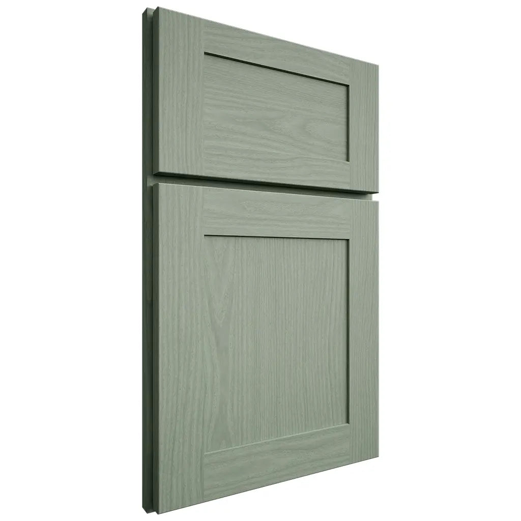 Shiloh Cabinetry Full Overlay New Haven White Oak Plain Cut Moss Door