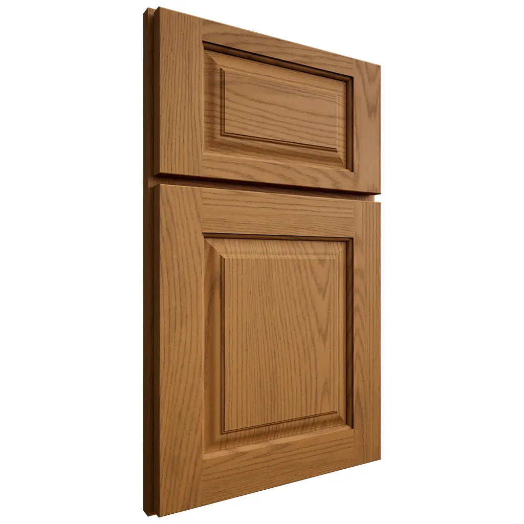 Shiloh Cabinetry Full Overlay Oxford Red Oak Plain Cut Autumn Door
