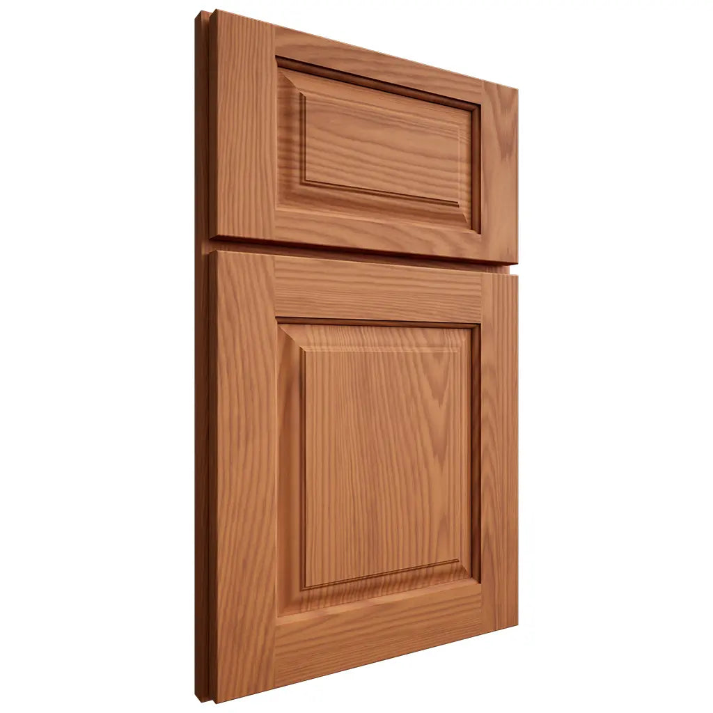 Shiloh Cabinetry Full Overlay Oxford Red Oak Plain Cut Harvest Door