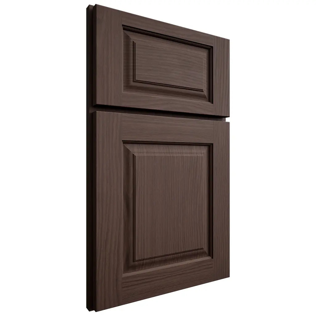 Shiloh Cabinetry Full Overlay Oxford White Oak Plain Cut Dusk Door
