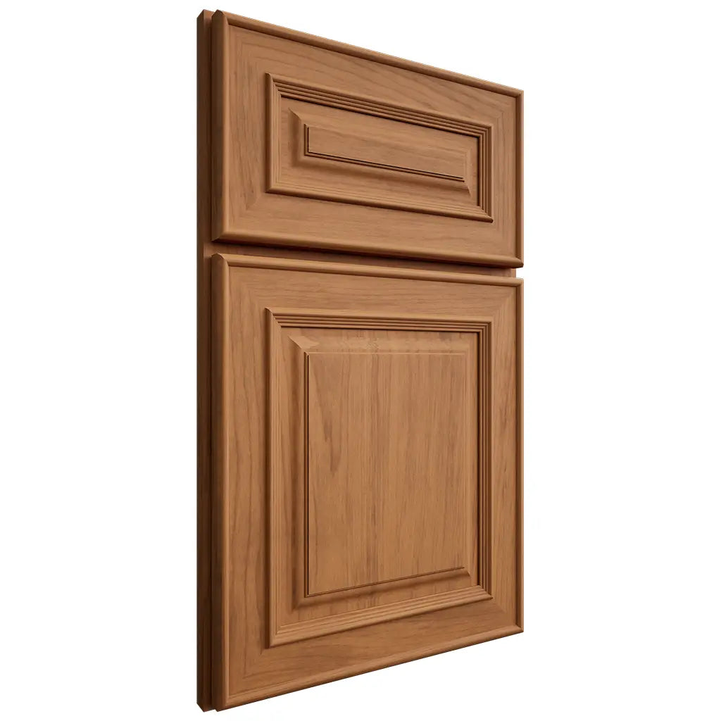 Shiloh Cabinetry Full Overlay Portland Alder Plain Cut Caramel Door