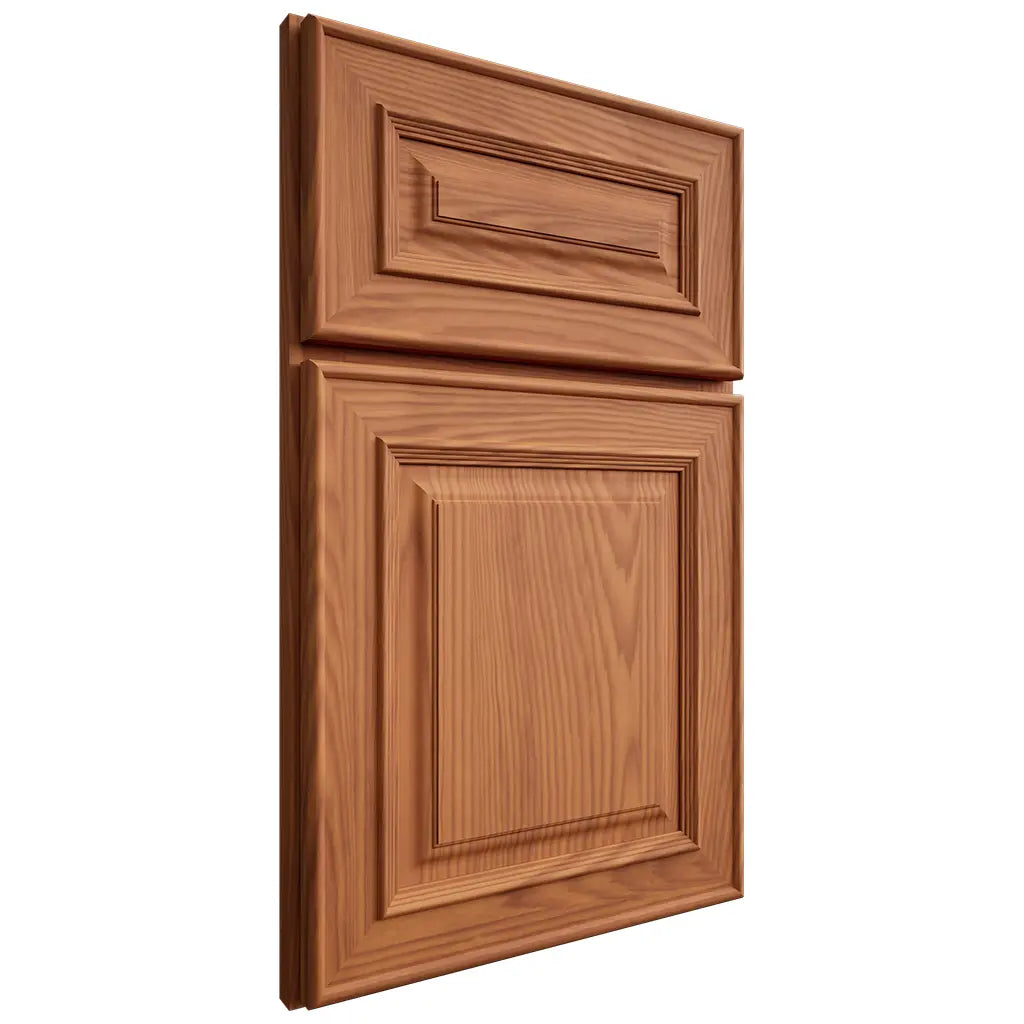 Shiloh Cabinetry Full Overlay Portland Red Oak Plain Cut Harvest Door